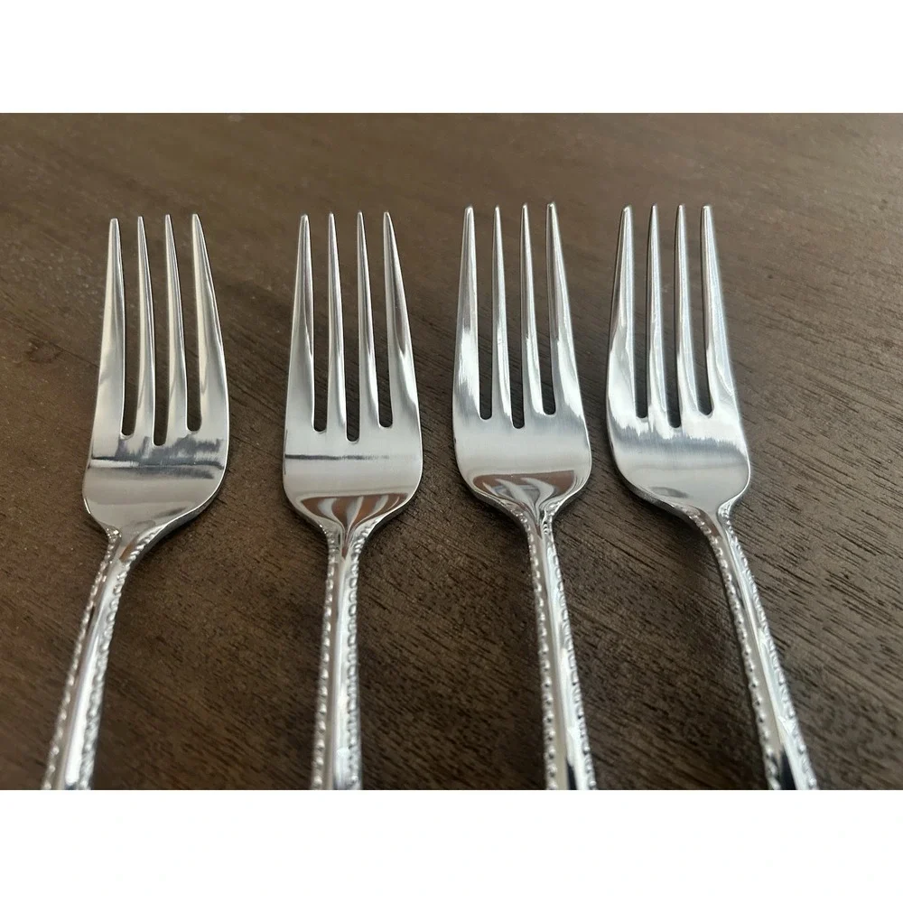 Reed & Barton Englefield Salad Forks Set Of 4 Stainless Glossy